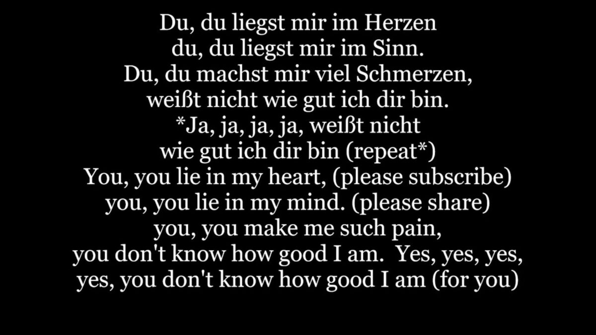 German lyrics that tell powerful stories